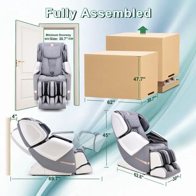Alt view image 6 of 7 - MYNTA 2025 4D Massage Chair for Full Body, 4D+2D Dual Mechanism with Waist & Shawl Heating, Zero Gravity Recliner Foot & Calf Massage, Extended SL-Track, Music Sync with Hi-Fi Bluetooth Speaker