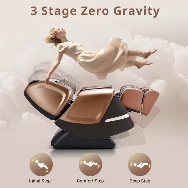 Alt view image 3 of 7 - MYNTA 2025 4D Massage Chair for Full Body, 4D+2D Dual Mechanism with Waist & Shawl Heating, Zero Gravity Recliner Foot & Calf Massage, Extended SL-Track, Music Sync with Hi-Fi Bluetooth Speaker