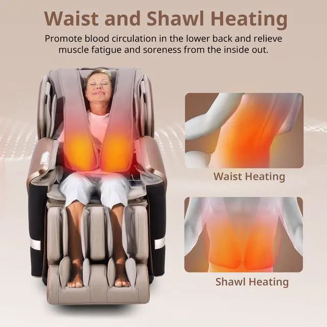 Alt view image 5 of 7 - MYNTA 2025 4D Massage Chair for Full Body, 4D+2D Dual Mechanism with Waist & Shawl Heating, Zero Gravity Recliner Foot & Calf Massage, Extended SL-Track, Music Sync with Hi-Fi Bluetooth Speaker