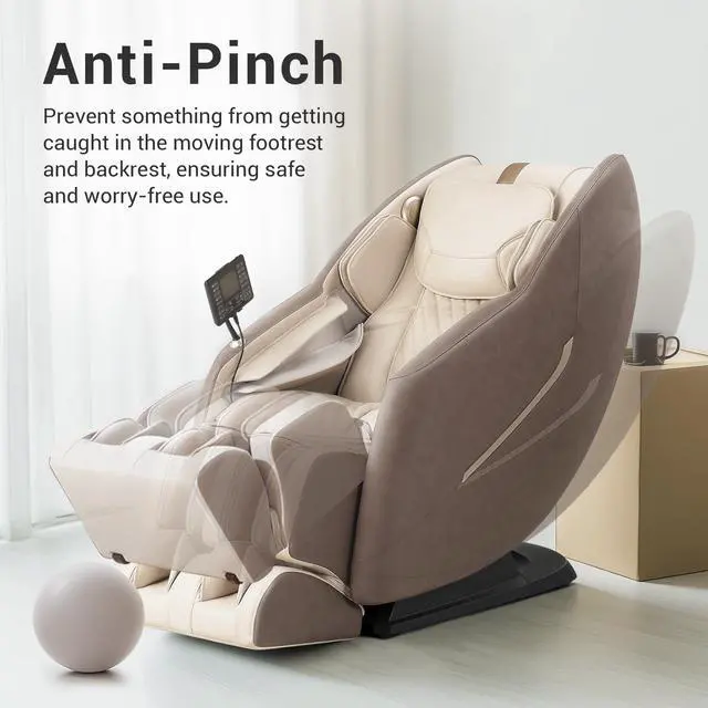 Alt view image 4 of 7 - MYNTA 2025 Massage Chair M1620, Flexible SL-Track Shiatsu Full Body Massage Chair Recliner with 170° Zero-Gravity Position, White Noise, Brown