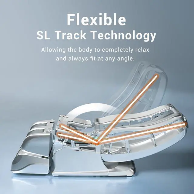 Alt view image 3 of 7 - MYNTA 2025 Massage Chair M1620, Flexible SL-Track Shiatsu Full Body Massage Chair Recliner with 170° Zero-Gravity Position, White Noise, Grey