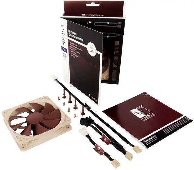Alt view image 7 of 8 - Noctua NF-P12 PWM, Premium Quiet Fan, 4-Pin (120mm, Brown)