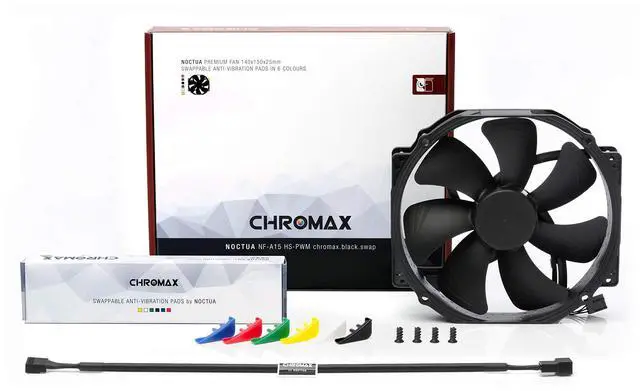 Alt view image 7 of 10 - Noctua NF-A15 HS-PWM chromax.black.swap, Premium Quiet Fan, 4-Pin (140mm, Black)
