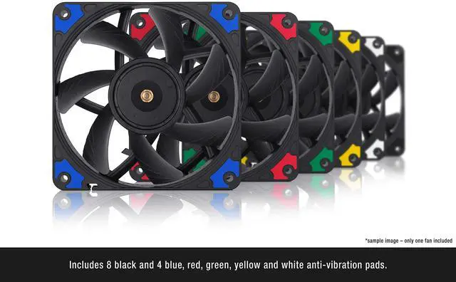 Alt view image 10 of 12 - Noctua NF-A12x15 PWM chromax.Black.swap, Premium Quiet Slim Fan, 4-Pin (120x15mm, Black)