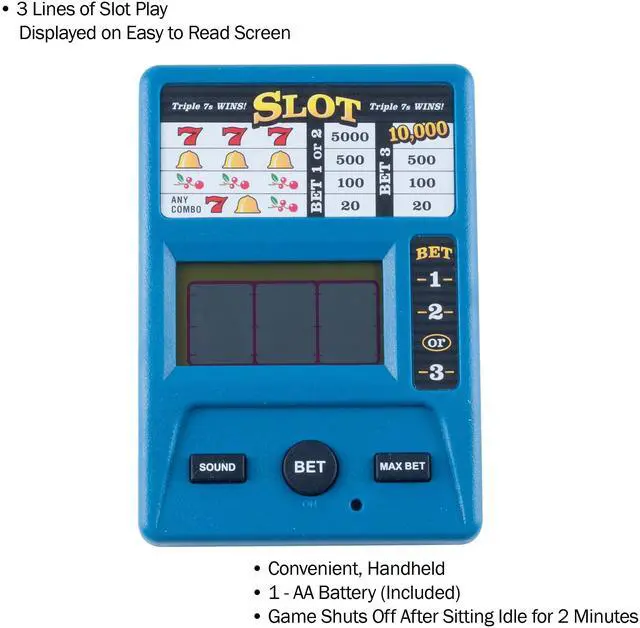 Alt view image 3 of 3 - Electronic Handheld Slot Machine Game