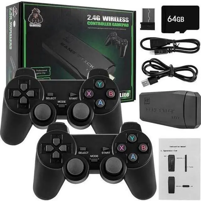 Main image of 4K HDMI TV Game Stick Built-in 64GB 20000+ Video Games Console Wireless Gamepad
