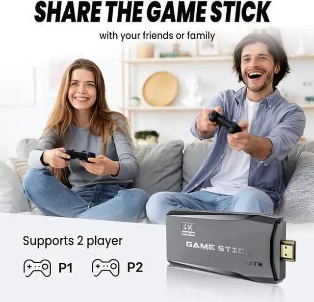 Alt view image 4 of 4 - 4K HDMI TV Game Stick Built-in 64GB 20000+ Video Games Console Wireless Gamepad