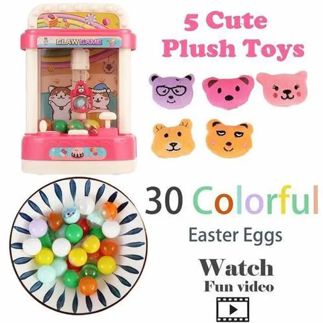 Alt view image 4 of 6 - Arcade Claw Machine Candy Crane Game Toy for Kids with 50 Mini Toys Pink Color
