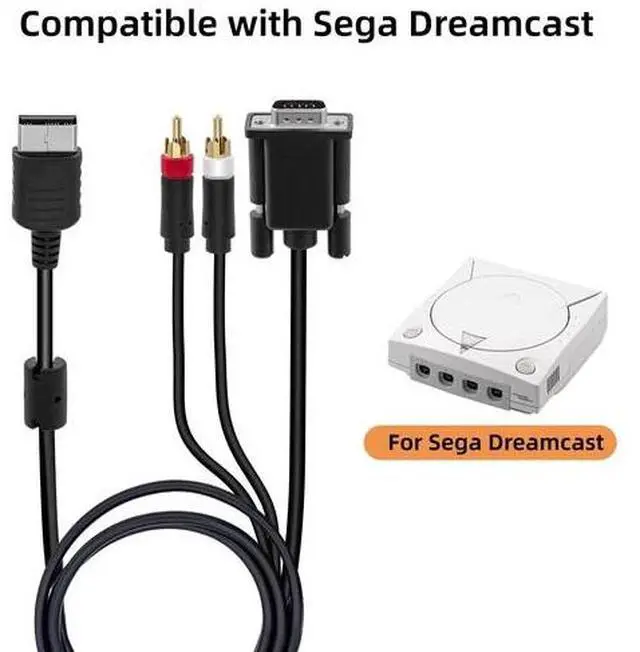 Alt view image 4 of 7 - SEGA Dreamcast VGA High Definition Cable RCA Sound Adapter HD box PAL NTSC NEW
