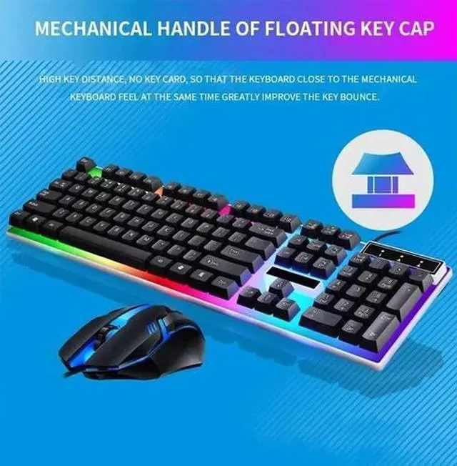 Alt view image 2 of 7 - Juego De Teclado Y Mouse Gamer Mecanico Para Gaming Multicolor LED raton