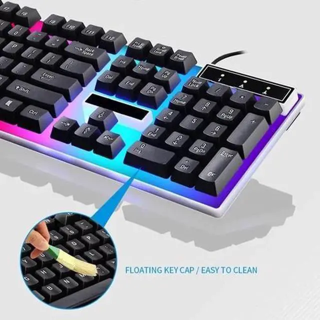 Alt view image 3 of 7 - Juego De Teclado Y Mouse Gamer Mecanico Para Gaming Multicolor LED raton