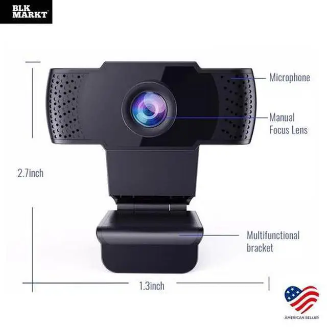 Alt view image 3 of 7 - Webcam HD with Microphone Web Camera USB 2.0 for PC MAC Desktop Laptop Computer