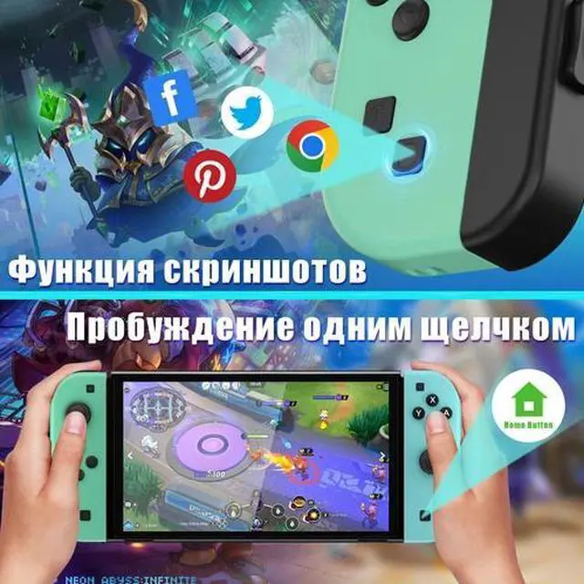 Alt view image 6 of 7 - For Nintendo Switch Joy game con Controller Left Right Wireless Gamepad NEW