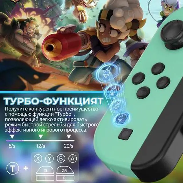 Alt view image 5 of 7 - For Nintendo Switch Joy game con Controller Left Right Wireless Gamepad NEW