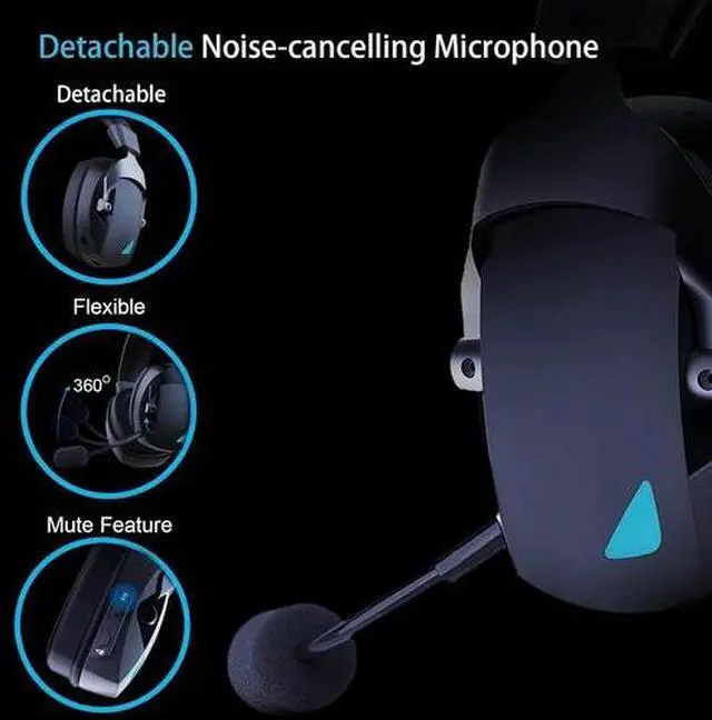Alt view image 7 of 7 - Wireless Gaming Headphones 2.4GHz USB Gaming Headset for PC/Switch/PS5/PS4