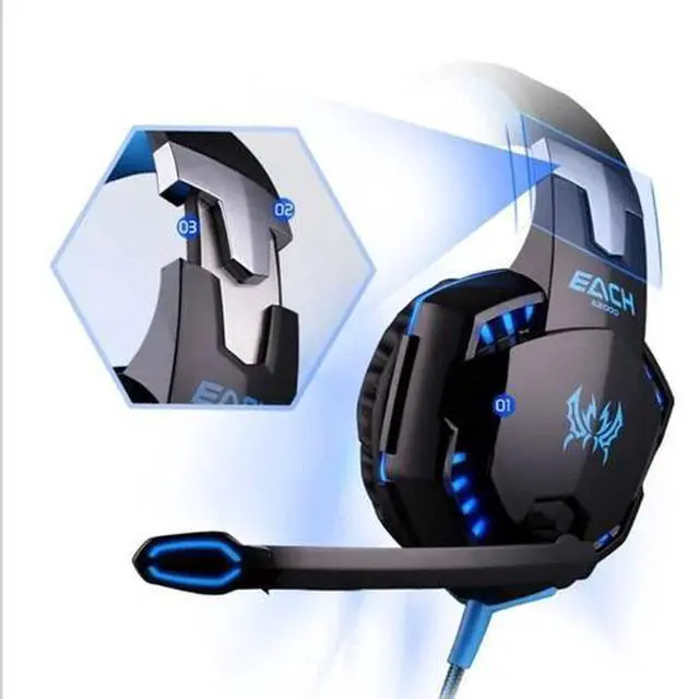 Alt view image 7 of 7 - 3.5mm Gaming Headset Mic LED Headphones Stereo Bass Surround For PC PS4 Xbox ONE