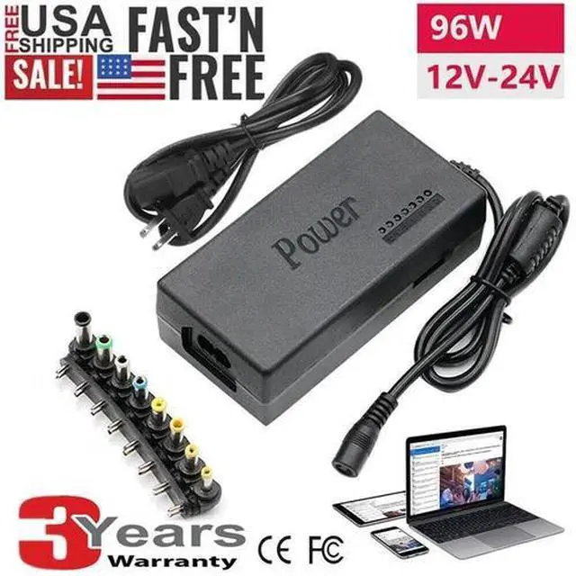 Main image of 96W Universal Laptop Charger Adapter For Notebook 12-24V Adjustable Power Supply