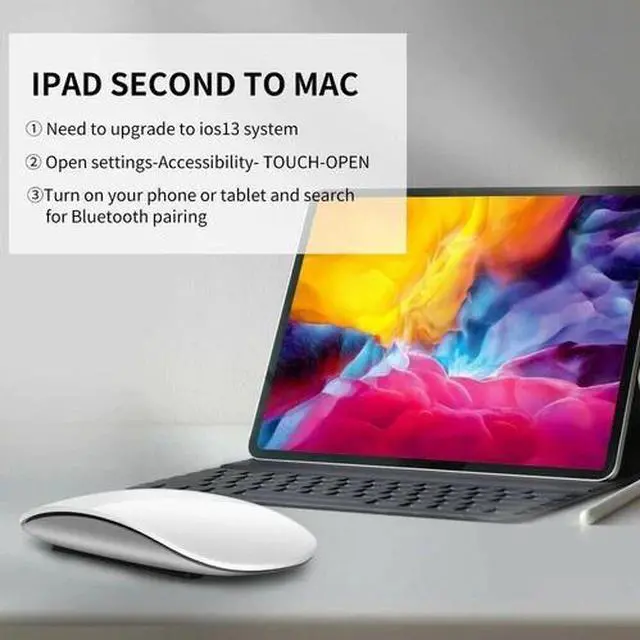 Alt view image 3 of 4 - Premium Bluetooth Mouse Mice For MacBook Air Pro iPad iMac PC Laptop Tablets-white