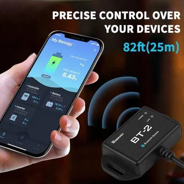 Alt view image 6 of 7 - Renogy BT-2 Bluetooth Module RJ45 Communication Port RS485 Wirelessly Monitor