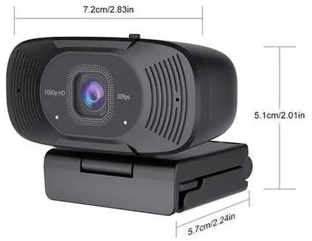 Alt view image 3 of 7 - TOALLIN 1080P HD PC Webcam with Privacy cover Built-in dual Noise-canceling mic