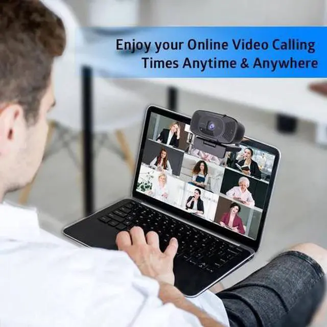 Alt view image 5 of 7 - TOALLIN 1080P HD PC Webcam with Privacy cover Built-in dual Noise-canceling mic