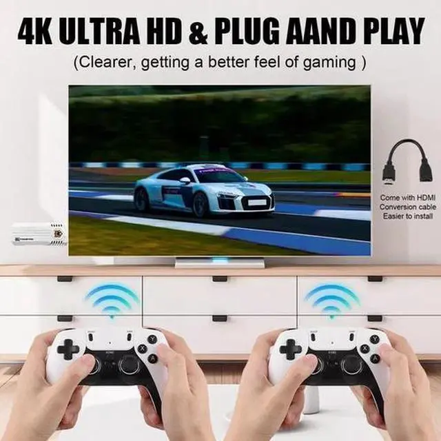 Alt view image 4 of 7 - 4K HDMI TV Game Stick Built-in 64GB 30000+ Video Games Console Wireless Gamepad