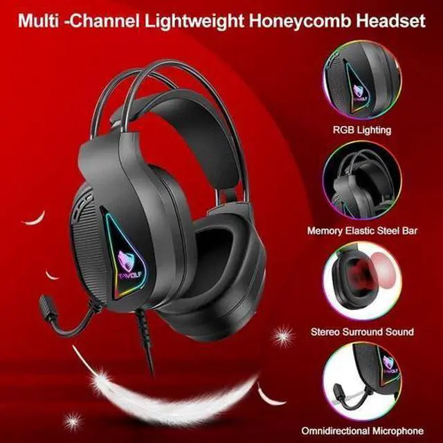Alt view image 6 of 6 - RGB PC Gaming Keyboard Mouse & Headset Set LED Gamer Bundle Mechanical Kits 4IN1