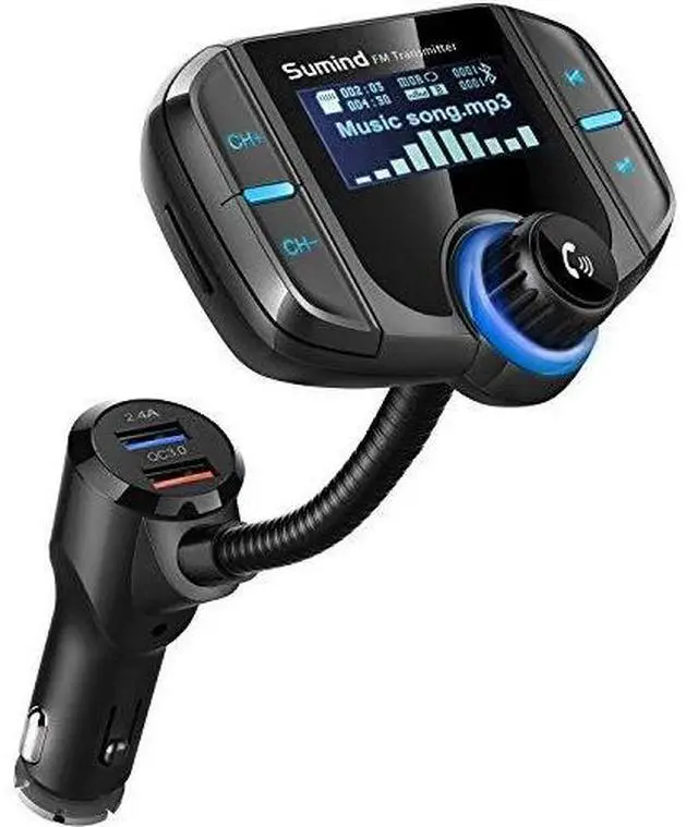 Main image of Upgraded Version Bluetooth FM Transmitter, Sumind Wireless Radio Adapter Car Kit