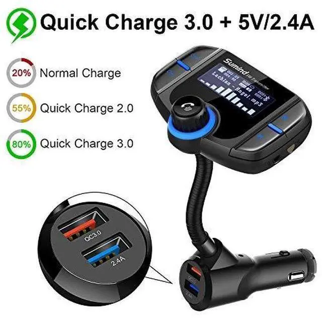 Alt view image 4 of 7 - Upgraded Version Bluetooth FM Transmitter, Sumind Wireless Radio Adapter Car Kit
