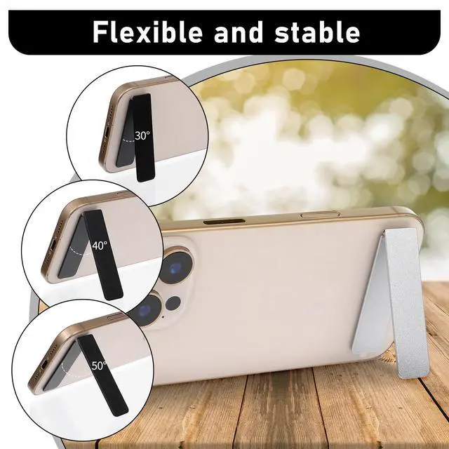 Alt view image 6 of 7 - 2 Pack Ultra-Thin Cell Phone Holder Adjustable Horizontal Phone Stand Invisible Foldable Desk Holder Mini Cell Phone Kickstand Accessories Compatible with Most Smartphone Universal Model