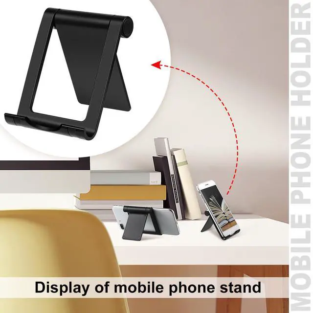 Alt view image 2 of 7 - 40 Pcs Foldable Cell Phone Stand Desk Multi Angle Tablet Stand Universal Cellphone Holder Portable Smartphone Dock Compatible with Most Mobile Phone and Tablet for Travel (Black)