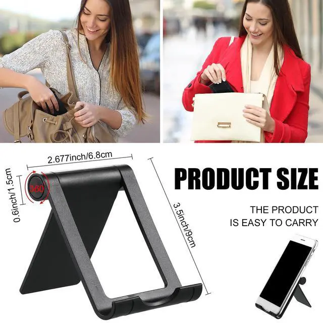 Alt view image 3 of 7 - 40 Pcs Foldable Cell Phone Stand Desk Multi Angle Tablet Stand Universal Cellphone Holder Portable Smartphone Dock Compatible with Most Mobile Phone and Tablet for Travel (Black)