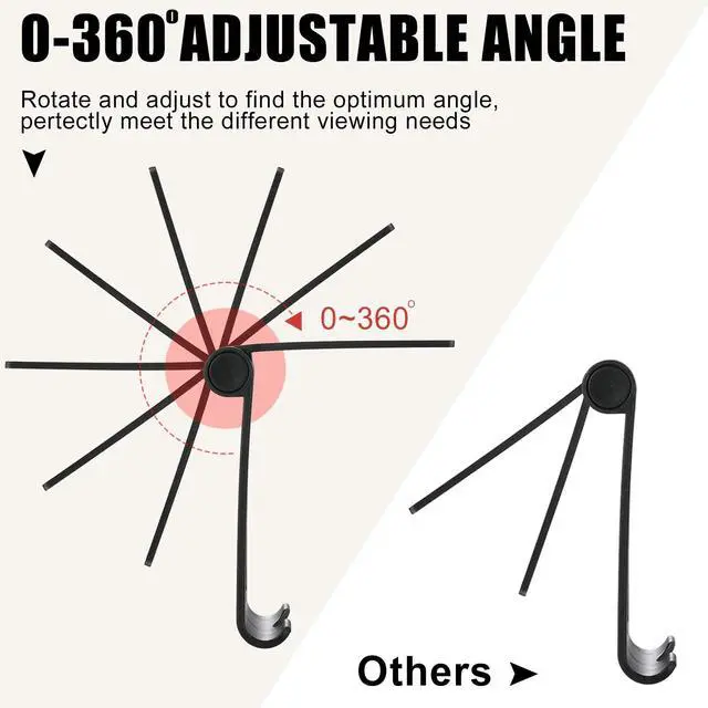 Alt view image 4 of 7 - 40 Pcs Foldable Cell Phone Stand Desk Multi Angle Tablet Stand Universal Cellphone Holder Portable Smartphone Dock Compatible with Most Mobile Phone and Tablet for Travel (Black)