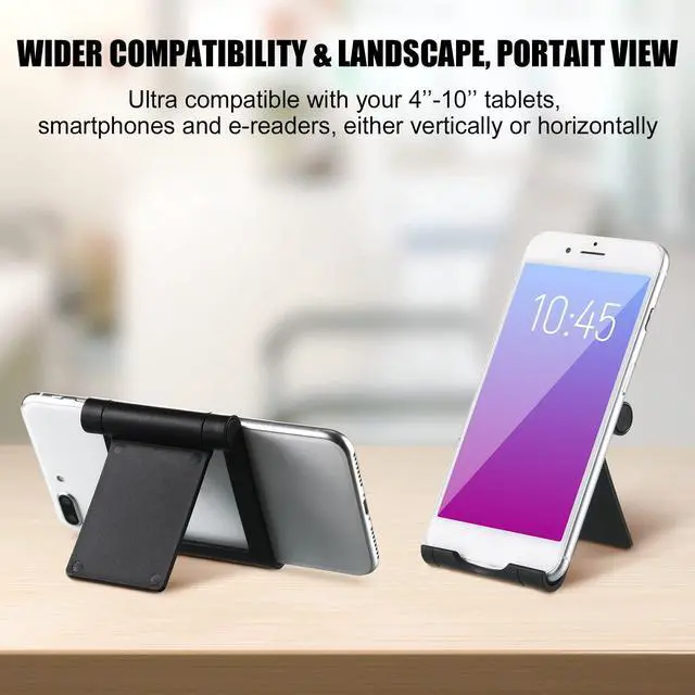 Alt view image 6 of 7 - 40 Pcs Foldable Cell Phone Stand Desk Multi Angle Tablet Stand Universal Cellphone Holder Portable Smartphone Dock Compatible with Most Mobile Phone and Tablet for Travel (Black)