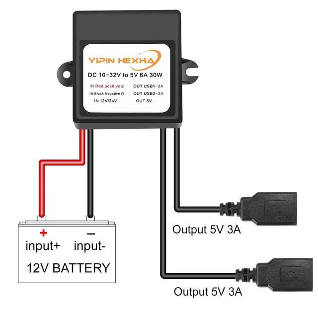 Alt view image 4 of 5 - 2PCS DC 12V 24V to 5V 6A 30W Dual USB Female DC Step Down Converter Power Adapter Buck Module