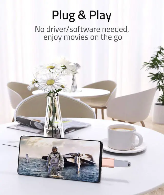 Alt view image 4 of 7 - USB C to USB Adapter Pack of 2 USB C Male to USB3 Female Adapter Compatible with iPhone 17 Pro Max MacBook Pro Air 2024 iMac iPad mini Pro, Other Type C or Thunderbolt 5/4 Devices, Rose Gold