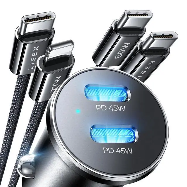 Alt view image 8 of 8 - LISEN 90W Car Charger USB C Fast Charge,USB C Car Charger,Type C for iPhone