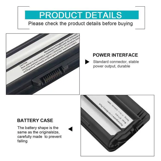 Alt view image 2 of 7 - ARyee BTY-S14 5200mAh Laptop Battery Replacement for MSI GP60 CX61 CR70 CR650 FR400 FX420 GE60 CX61 GE620DX Series GE60 GE70 CR41 CX61 CR70 BTY-S14 BTY-S15 GE60 GE70 CR41
