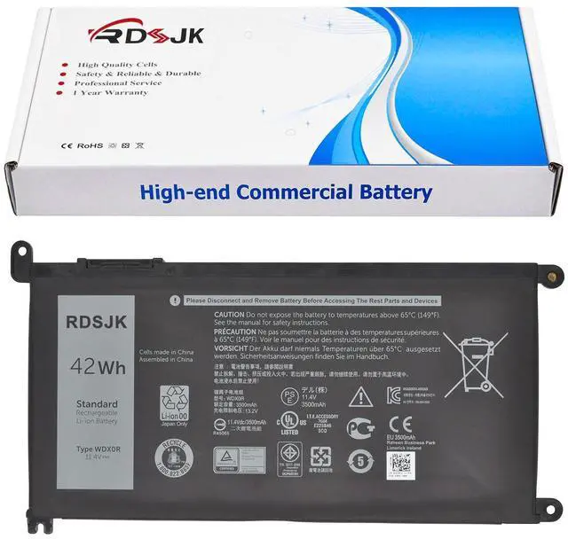 Main image of WDX0R Laptop Battery for Dell Inspiron 15 5565 5567 5568 5570 5578 7560 7570 7579 7569/13 5368 5378 5379 7368 7378 14-7460/17-5770 7569 7579 Series 3CRH3 T2JX4 FC92N CYMGM WDXOR Y3F7Y C4HCW 11.4V 42Wh