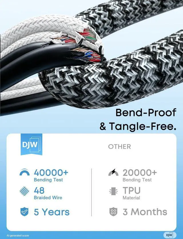 Alt view image 3 of 7 - DJW 65W USB C Laptop Charger Compatible with HP Spectre x360,Envy,Elitebook x360,Pavilion, Elite x2,Chromebook,Omnibook,Dragonfly,Zbook,ProBook Travel Computer Charger USB Type C AC Power Adapter