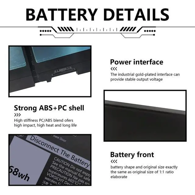 Alt view image 4 of 7 - Mercobat 3HWPP 68Wh 15.2V Laptop Battery Compatible with Dell Latitude 5401 5410 5501 5510 5411 5511 Precision 3541 3551 Inspiron 17 7500/7506 2-in-1 Inspiron 7706 2-in-110X1J N2NLL 1VY7F 451-BCMN