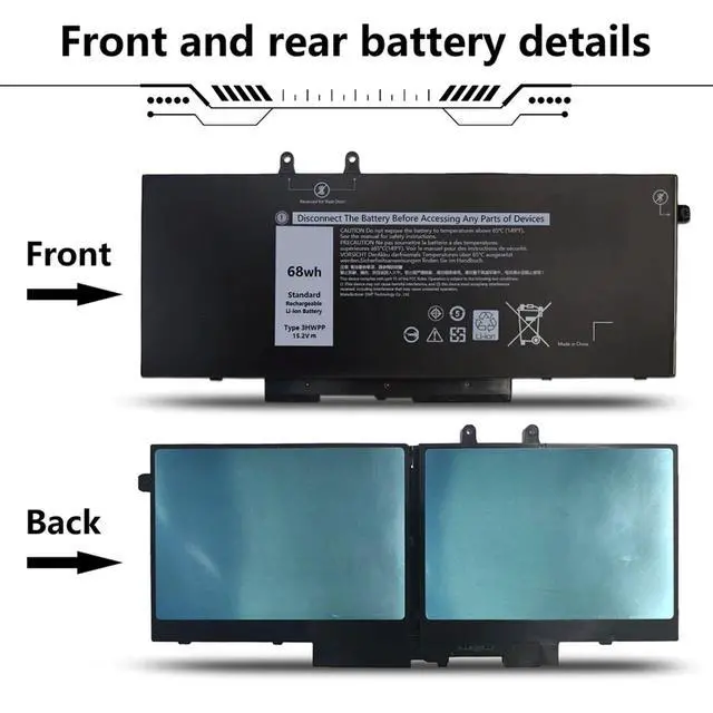 Alt view image 6 of 7 - Mercobat 3HWPP 68Wh 15.2V Laptop Battery Compatible with Dell Latitude 5401 5410 5501 5510 5411 5511 Precision 3541 3551 Inspiron 17 7500/7506 2-in-1 Inspiron 7706 2-in-110X1J N2NLL 1VY7F 451-BCMN