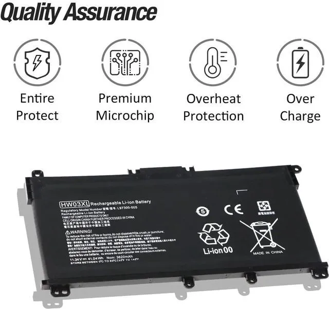 Alt view image 4 of 7 - Joburu HW03XL Laptop Battery Compatible with HP Pavilion 15-EG 15-eg0xxx 15-eg0073cl 15-eg0070wm 15-EH 17-CN 17-cn0xxx 17-CP 17-cpo700dx Series L97300-005 L96887-421 HW03041xl-pl