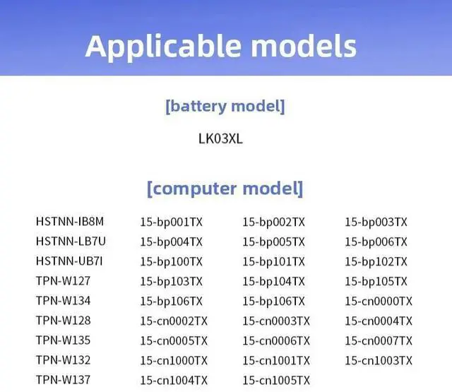 Alt view image 5 of 7 - LK03XL L09281-855 Battery Compatible with HP Envy X360 Convertible 15m-cn0012dx 15m-cn0011dx 15m-bp112dx 15m-bq121dx 15m-bp111dx 15m-cn0xxx 17m-ae0xx 17-ae1xx 17-bw0013dx 916814-855