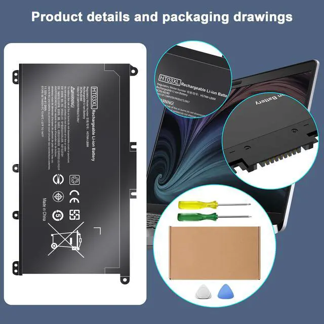 Alt view image 3 of 7 - EHECAPAR HT03XL Laptop Battery Compatible with HP L11119-855 Pavilion 14 15 17 14-C 14-CF 15-DB 15-CS 15-DA 15-DW 17-by 17-CA 14-CE3065ST 15-CS0053CL 17-BY1053DX 240 G7 HSTNN-DB8R L11421-1C1