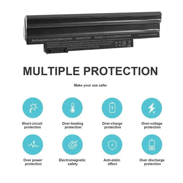 Alt view image 4 of 7 - Fancy Buying Laptop Battery for Acer Aspire One D255 D257 D260 522 722 Al10a31 Al10b31 Al10bw Al10g31 Bt.00603.121 Lc.btp00 Gateway LT23 LT25 Performance