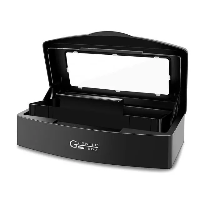 Alt view image 2 of 7 - Gusnilo Nail Tool Sterilizer Box Plastic Disinfectant Container Disinfectant Tray for Nail Tools, Tweezers, Hair Salon, Spa and Trimmer Manicure Equipment (Black)