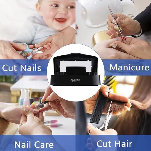 Alt view image 7 of 7 - Gusnilo Nail Tool Sterilizer Box Plastic Disinfectant Container Disinfectant Tray for Nail Tools, Tweezers, Hair Salon, Spa and Trimmer Manicure Equipment (Black)