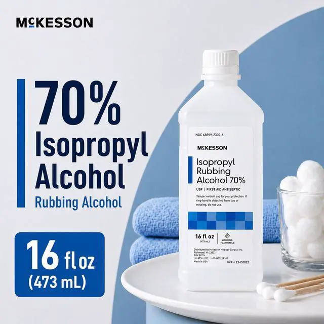 Alt view image 2 of 7 - McKesson Isopropyl Rubbing Alcohol 70% USP First Aid, 16 oz, 1 ct