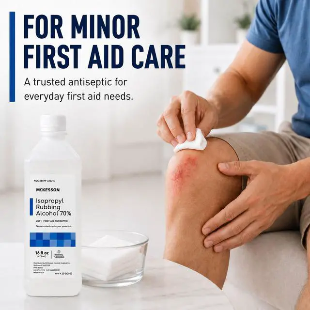 Alt view image 4 of 7 - McKesson Isopropyl Rubbing Alcohol 70% USP First Aid, 16 oz, 1 ct